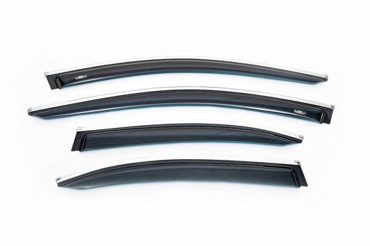 Window Deflectors with Chrome Trim SD (4 pcs, HIC) for Mercedes C-сlass W205 2014-2021 - image 2