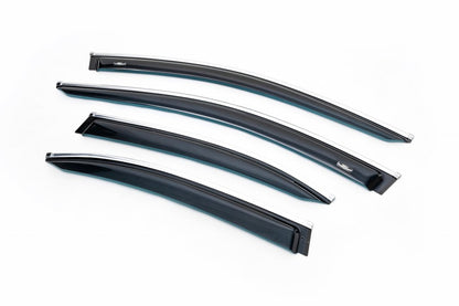 Window Deflectors with Chrome Trim SD (4 pcs, HIC) for Mercedes C-сlass W205 2014-2021 - image 1