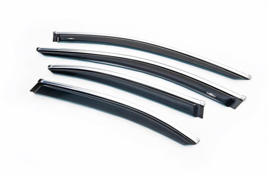 Window vents with chrome molding SD (4 PCs, HIC) for Mercedes E-class W213 2016-2023 - Reelken Auto