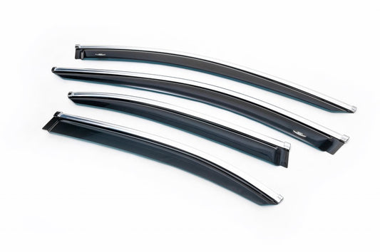 Window Deflectors with Chrome Trim SD (4 pcs, HIC) for Mercedes E-сlass W213 2016-2023 - image 1