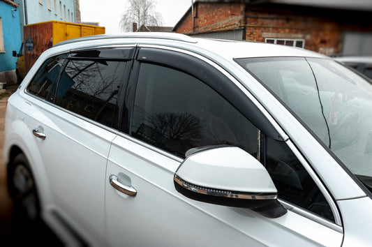 Window deflectors with chrome trim (4 pcs, HIC) for Audi Q7 2015–2026 - image 1
