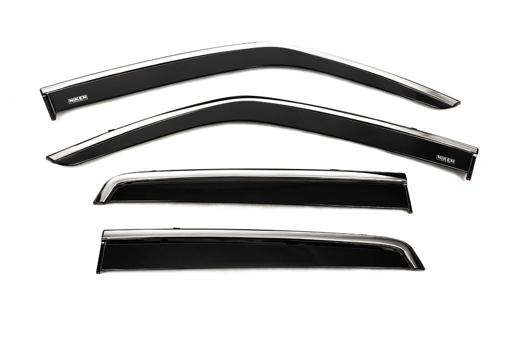 Window deflectors with chrome trim (4 pcs, Niken) for Nissan Juke 2010-2019 - image 1