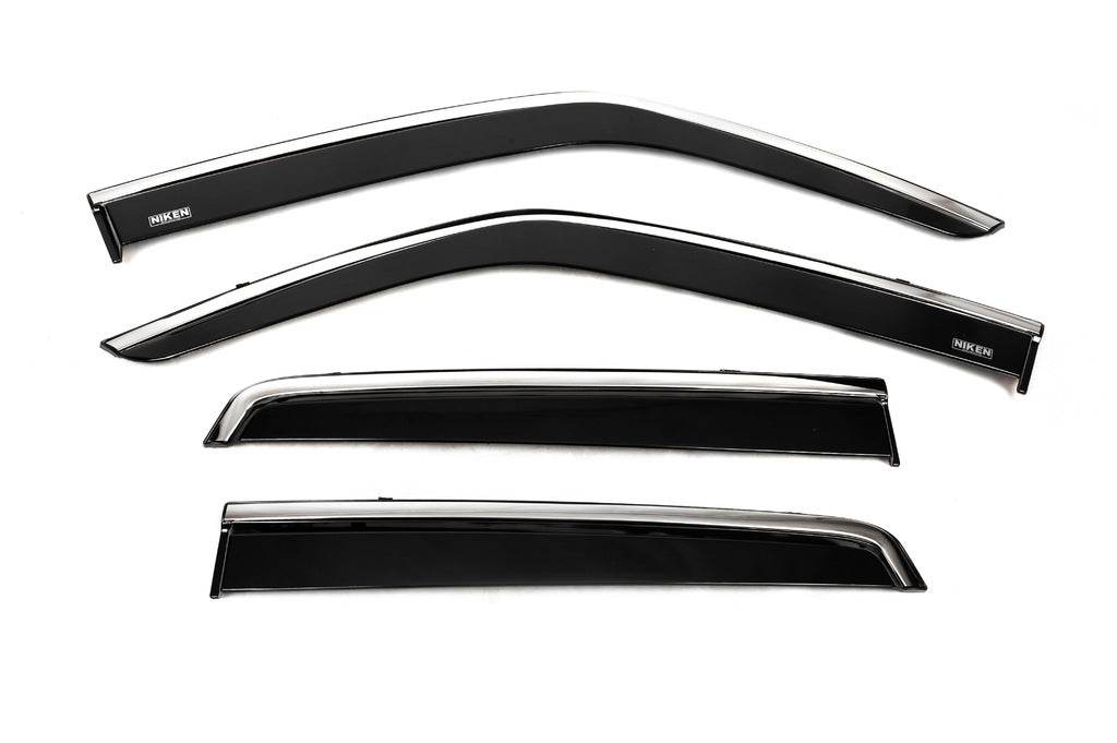 Windbreakers with chrome (4 pcs, Niken) for Nissan Juke 2010-2019 - Reelken Auto