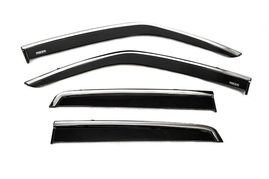 Windbreakers with chrome (4 pcs, Niken) for Nissan Juke 2010-2019 - Reelken Auto