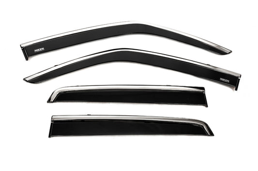 Window deflectors with chrome trim (4 pcs, Niken) for Nissan Juke 2010-2019 - image 1