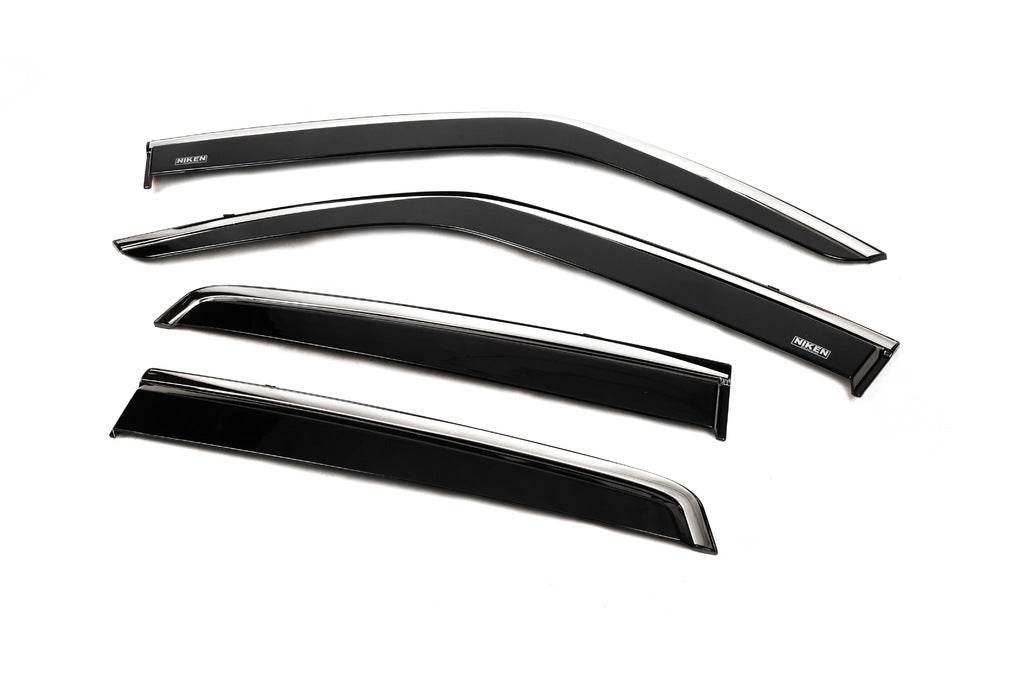 Windbreakers with chrome (4 pcs, Niken) for Nissan Juke 2010-2019 - Reelken Auto