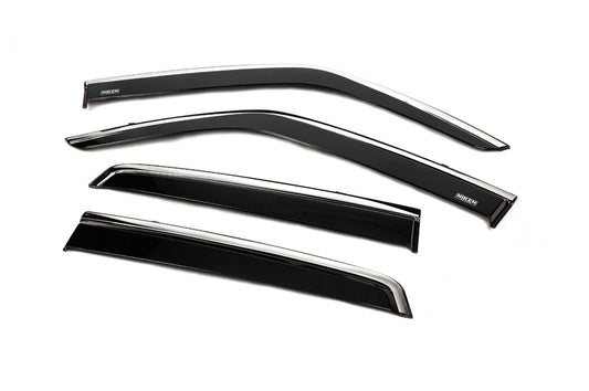 Window deflectors with chrome trim (4 pcs, Niken) for Nissan Juke 2010-2019 - image 2