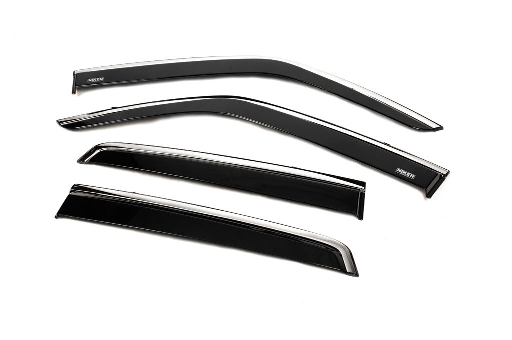 Window deflectors with chrome trim (4 pcs, Niken) for Nissan Juke 2010-2019 - image 2