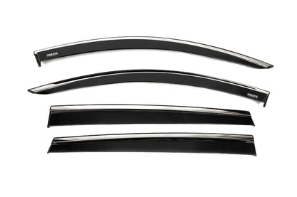Window deflectors with chrome trim (4 pcs, Niken) for Hyundai Santa Fe 4 2018-2023 - image 1