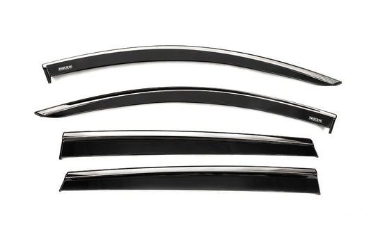 Window deflectors with chrome trim (4 pcs, Niken) for Hyundai Santa Fe 4 2018-2023 - image 1