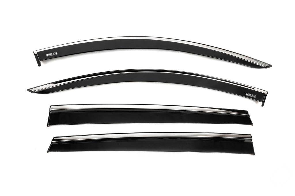 Windbreakers with chrome (4 pcs, Niken) for Hyundai Santa Fe 4 2018-2023 - Reelken Auto