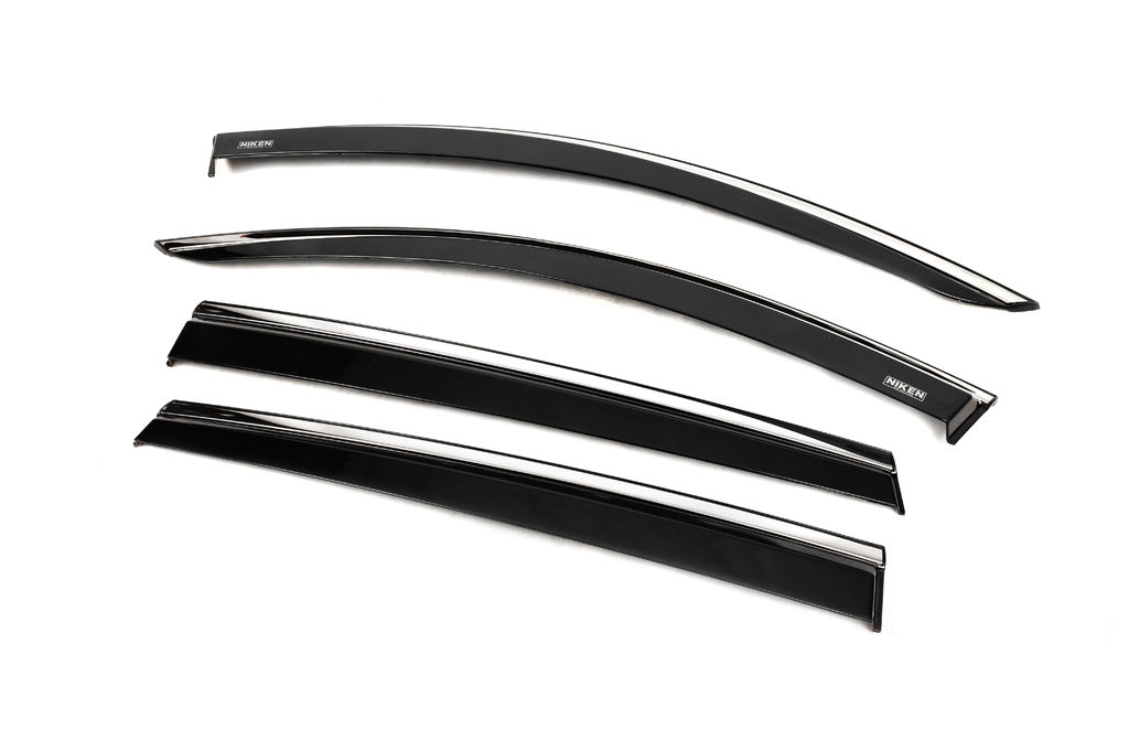 Window deflectors with chrome trim (4 pcs, Niken) for Hyundai Santa Fe 4 2018-2023 - image 2