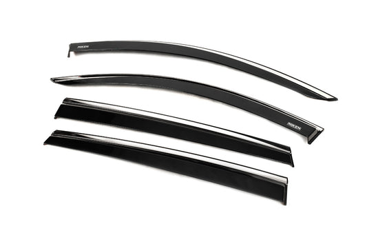 Window deflectors with chrome trim (4 pcs, Niken) for Hyundai Santa Fe 4 2018-2023 - image 2