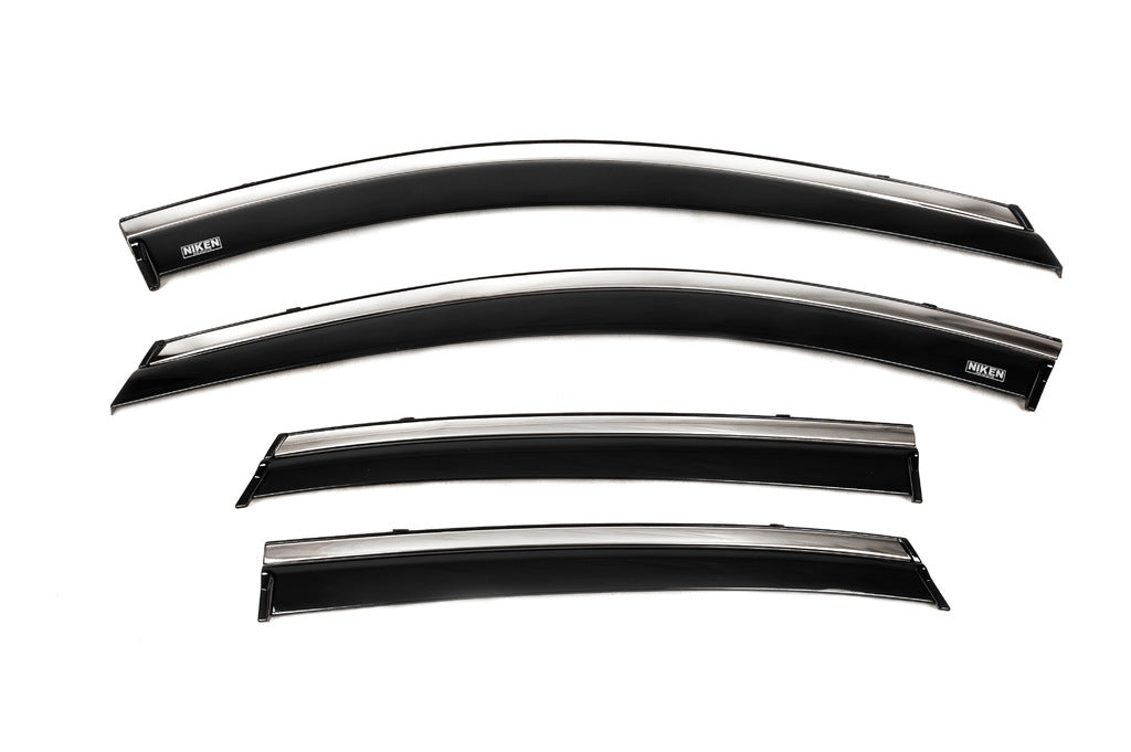 Window deflectors with chrome trim (4 pcs, Niken) for Hyundai Kona 2017-2023 - image 3