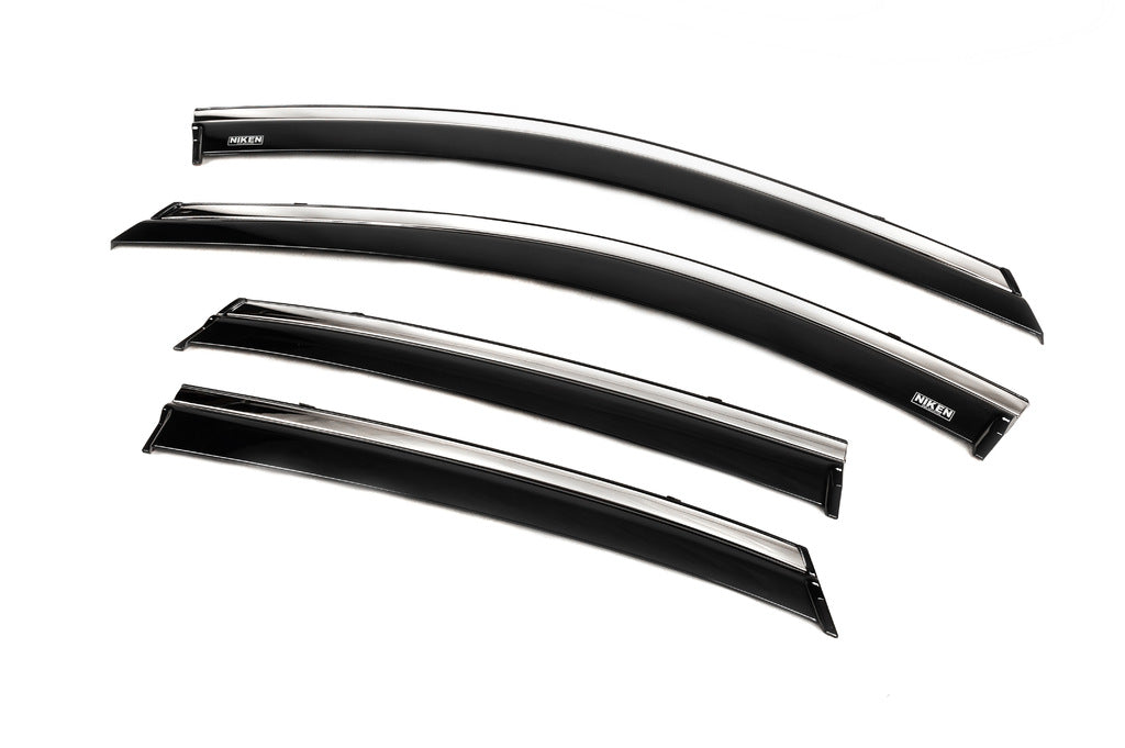 Window deflectors with chrome trim (4 pcs, Niken) for Hyundai Kona 2017-2023 - image 4