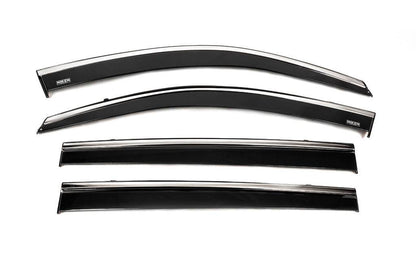 Windbreakers with chrome (4 pcs, Niken) for Toyota Highlander 2013-2019 - Reelken Auto