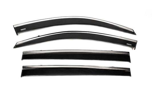 Windbreakers with chrome (4 pcs, Niken) for Toyota Highlander 2013-2019 - Reelken Auto