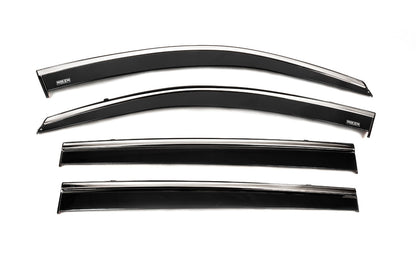 Window deflectors with chrome trim (4 pcs, Niken) for Toyota Highlander 2013-2019 - image 2