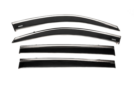 Window deflectors with chrome trim (4 pcs, Niken) for Toyota Highlander 2013-2019 - image 2