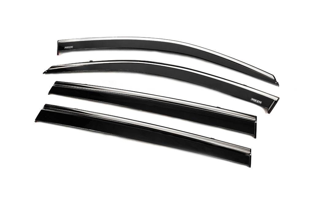 Windbreakers with chrome (4 pcs, Niken) for Toyota Highlander 2013-2019 - Reelken Auto