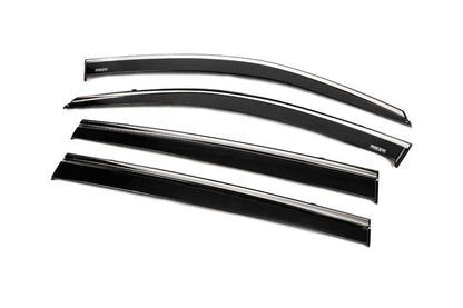 Windbreakers with chrome (4 pcs, Niken) for Toyota Highlander 2013-2019 - Reelken Auto