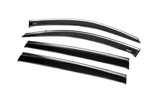 Windbreakers with chrome (4 pcs, Niken) for Toyota Highlander 2013-2019 - Reelken Auto