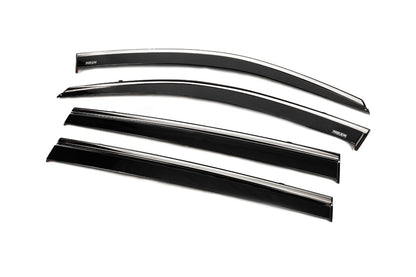 Window deflectors with chrome trim (4 pcs, Niken) for Toyota Highlander 2013-2019 - image 1