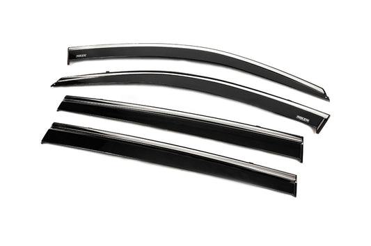 Window deflectors with chrome trim (4 pcs, Niken) for Toyota Highlander 2013-2019 - image 2
