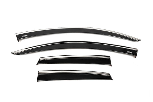 Window deflectors with chrome trim (4 pcs, Niken) for Opel Crossland X 2017-2024 - image 1