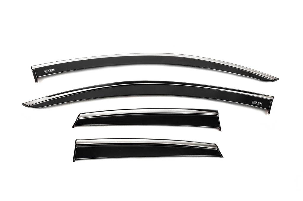 Windbreakers with chrome (4 pcs, Niken) for Opel Crossland X - Reelken Auto