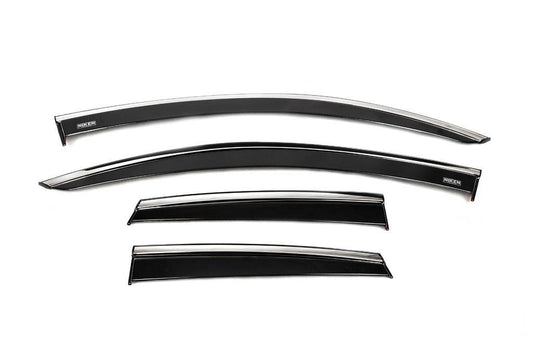 Windbreakers with chrome (4 pcs, Niken) for Opel Crossland X - Reelken Auto