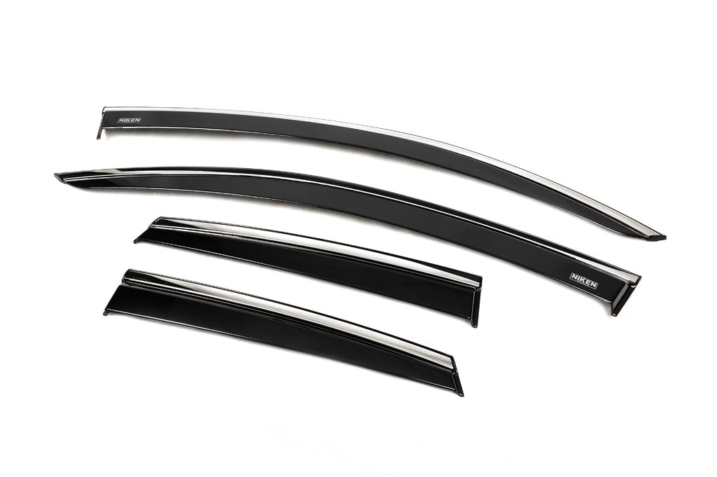 Window deflectors with chrome trim (4 pcs, Niken) for Opel Crossland X 2017-2024 - image 2