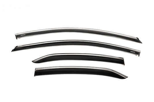 Window deflectors with chrome trim (4 pcs, Niken) for Toyota Camry 2018-2023 - image 1