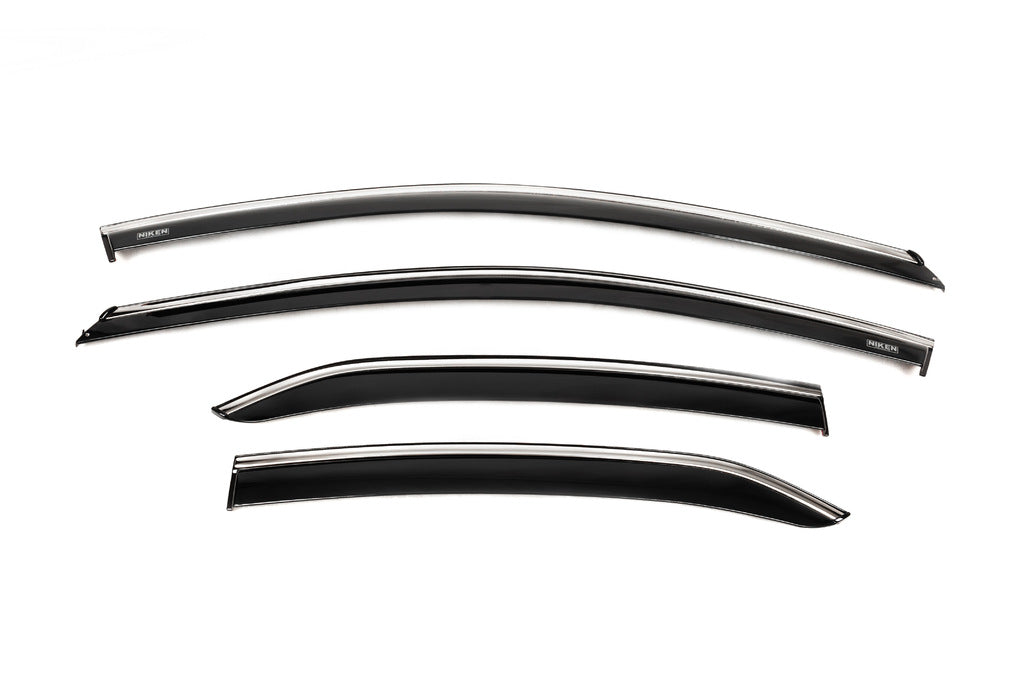 Window deflectors with chrome trim (4 pcs, Niken) for Toyota Camry 2018-2023 - image 1