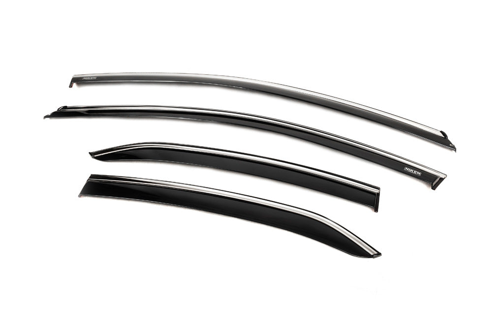Window deflectors with chrome trim (4 pcs, Niken) for Toyota Camry 2018-2023 - image 2