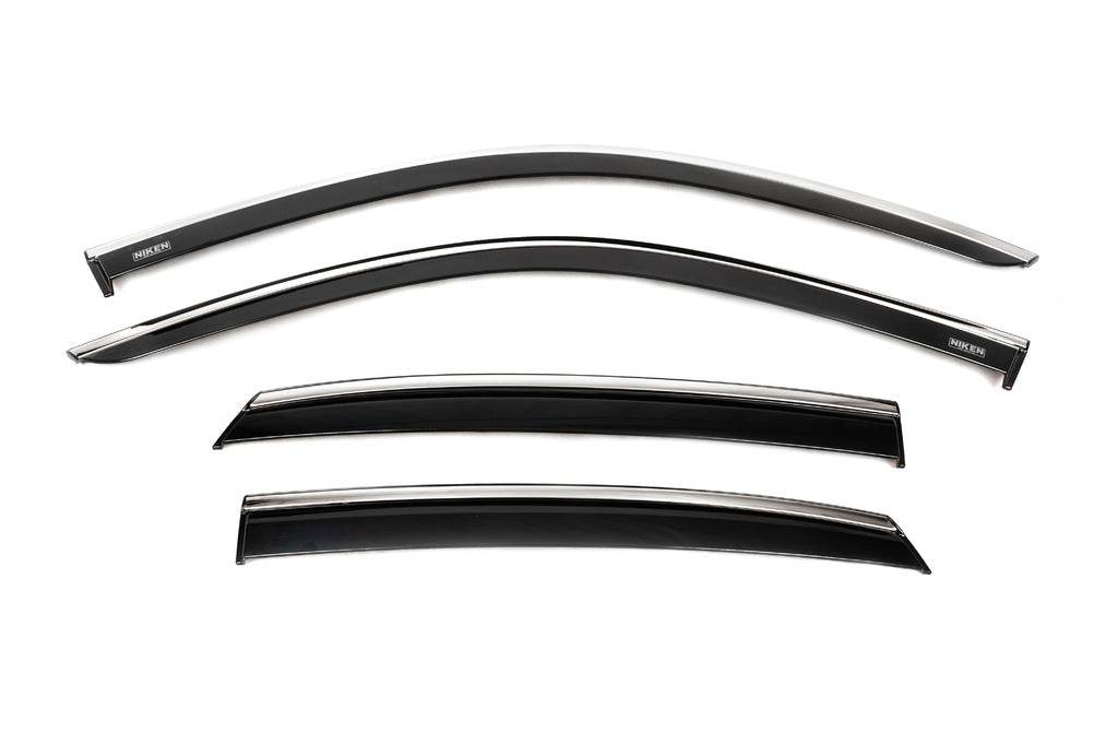 Windbreakers with chrome (4 pcs, Niken) for Honda Civic Sedan 2021↗ year - Reelken Auto