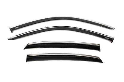 Windbreakers with chrome (4 pcs, Niken) for Honda Civic Sedan 2021↗ year - Reelken Auto