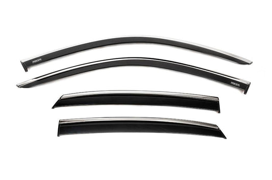 Windbreakers with chrome (4 pcs, Niken) for Honda Civic Sedan 2021↗ year - Reelken Auto