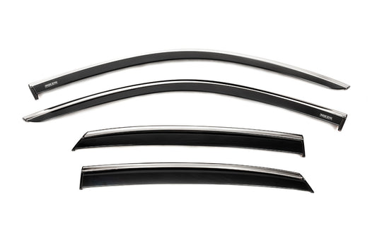 Window deflectors with chrome trim (4 pcs, Niken) for Honda Civic Sedan 2021- - image 1