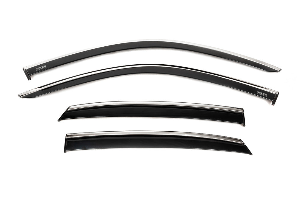 Window deflectors with chrome trim (4 pcs, Niken) for Honda Civic Sedan 2021- - image 1