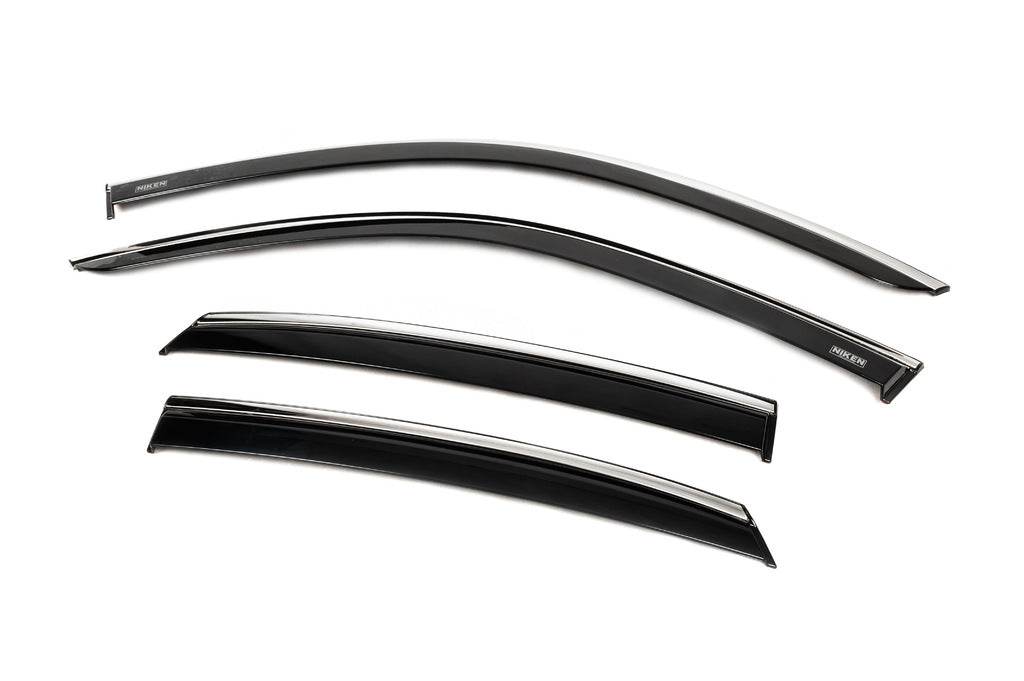 Windbreakers with chrome (4 pcs, Niken) for Honda Civic Sedan 2021↗ year - Reelken Auto