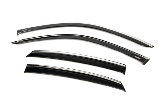 Windbreakers with chrome (4 pcs, Niken) for Honda Civic Sedan 2021↗ year - Reelken Auto