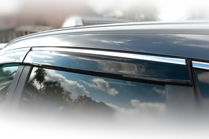 Window deflectors with chrome trim (4 pcs, HIC) for Honda CRV 2017-2022 - image 2