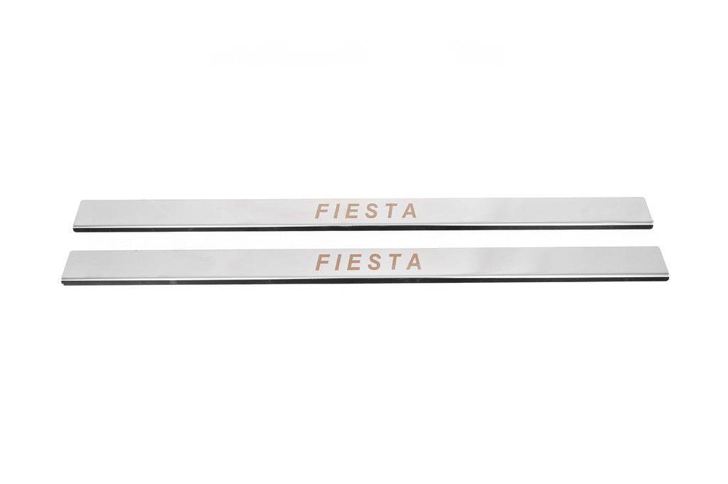 Door sills (Carmos, 2 doors, stainless steel) for Ford Fiesta 2008-2017 - Reelken Auto