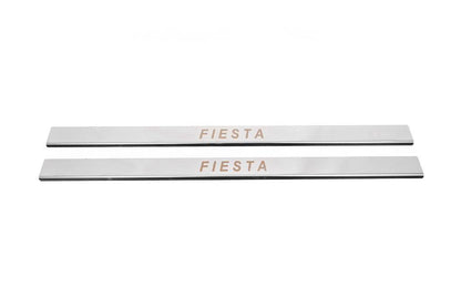 Door sills (Carmos, 2 doors, stainless steel) for Ford Fiesta 2008-2017 - Reelken Auto