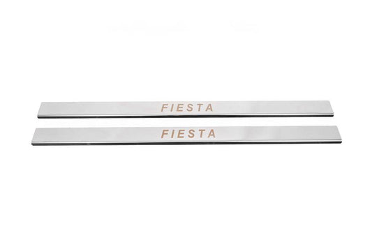 Door sills (Carmos, 2 doors, stainless steel) for Ford Fiesta 2008-2017 - Reelken Auto