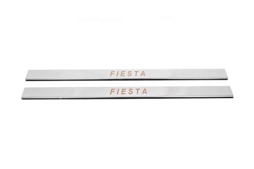 Carmos Stainless Steel Door Sill Covers 2-Door for Ford Fiesta 2008-2017 - image 1
