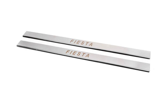 Door sills (Carmos, 2 doors, stainless steel) for Ford Fiesta 2008-2017 - Reelken Auto