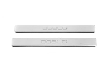 Door Sill Protectors OmsaLine (2 pcs, Stainless Steel) for Fiat Doblo II 2010-2022 - image 1