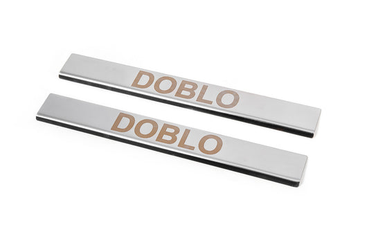 Door Sill Covers Carmos V1 (2 pcs, Stainless Steel) for Fiat Doblo II 2010-2022 - image 2
